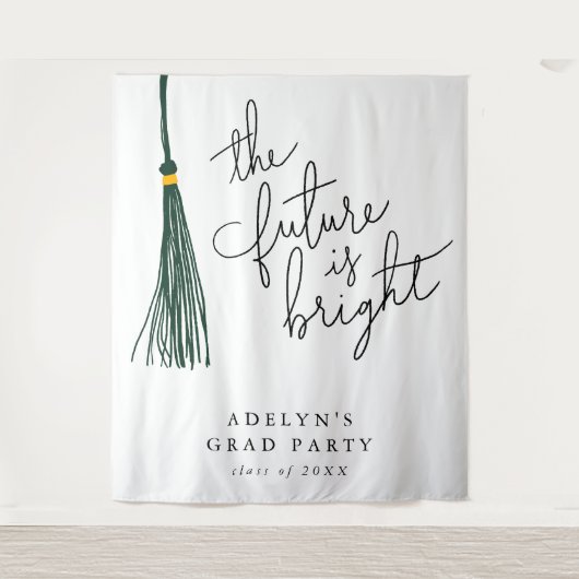 Die Zukunft ist hell grüner Tassel modern Wandteppich (Vorderseite)