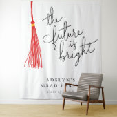 Die Zukunft ist hell roter Tassel modern Wandteppich (Beispiel)