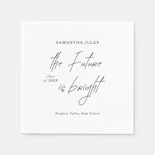 Die Zukunft ist hell Schrift Graduationsparty Serviette (Vorderseite)