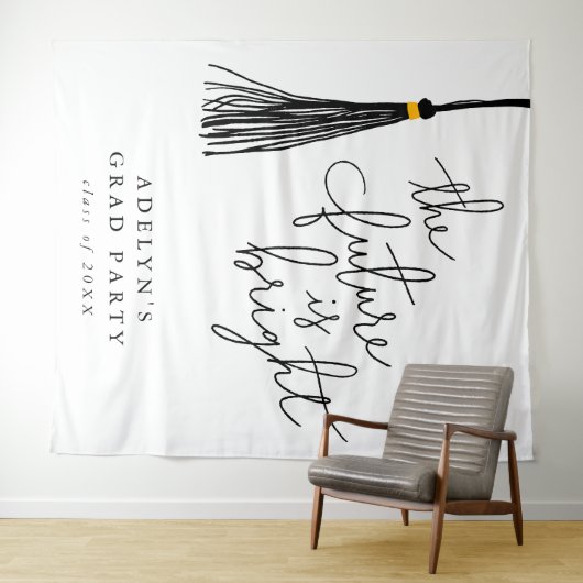 Die Zukunft ist hell schwarze Tassel modern Wandteppich (Beispiel (Horizontal))