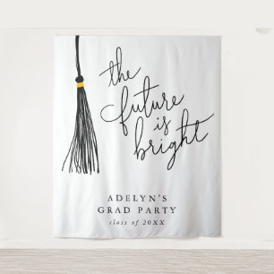 Die Zukunft ist hell schwarze Tassel modern Wandteppich