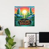 Die Zukunft ist hell - Solarpunk-Poster Poster (Heimbüro)