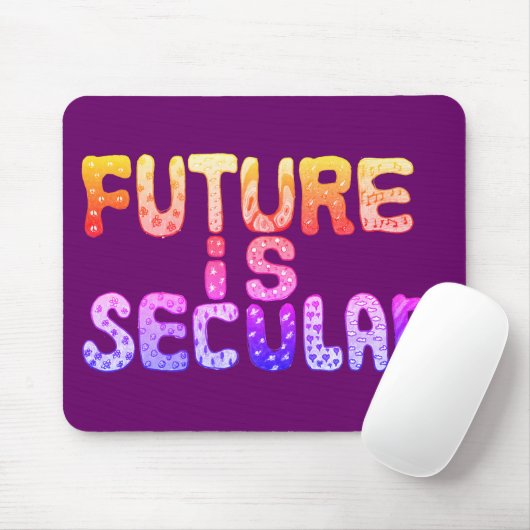 DIE ZUKUNFT IST IN Orange und lila SEKULAR Mousepad (Mit Mouse)