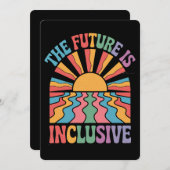 Die Zukunft ist inklusiv LGBTQ Rainbow Pride Retro Einladung (Vorne/Hinten)