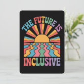 Die Zukunft ist inklusiv LGBTQ Rainbow Pride Retro Einladung (Stehend Vorderseite)