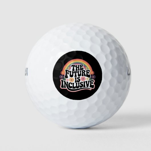 Die Zukunft ist inklusive Regenbogen-LGBTQ-Flagge  Golfball (Vorderseite)