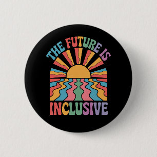 Die Zukunft ist inklusiver LGBTQ Regenbogen Stolz  Button