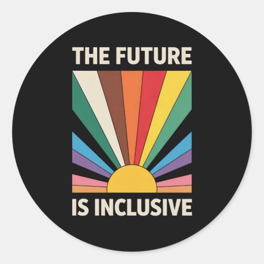 Die Zukunft ist inklusiver LGBTQ-Stolz auf alleini Runder Aufkleber (Vorderseite)