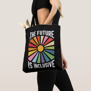 Die Zukunft ist inklusiver Regenbogen-Stolz Trans- Tasche
