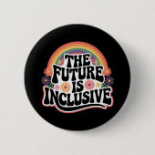 Die Zukunft ist inklusives Rainbow LGBTQ Flag Gay Button (Vorderseite)