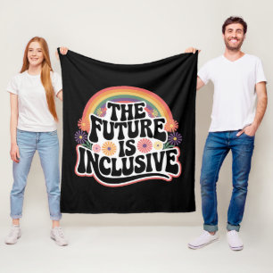 Die Zukunft ist inklusives Rainbow LGBTQ Flag Gay Fleecedecke