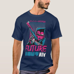 Die Zukunft ist jetzt Cool Spaß Retrowave Cartoon  T-Shirt