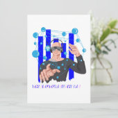 Die Zukunft ist jetzt VR Gamer, der die virtuelle  Einladung (Stehend Vorderseite)