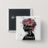 Die Zukunft ist - Knopf weiblich Button (Vorne & Hinten)