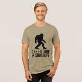 Die Zukunft ist Squatchy - Funny Bigfoot Tri-Blend Shirt (Vorderseite voll)