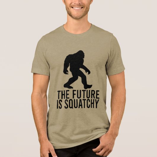 Die Zukunft ist Squatchy - Funny Bigfoot Tri-Blend Shirt (Vorderseite)