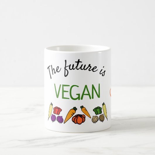 Die Zukunft ist VEGAN, personalisiert, Ihr Name Kaffeetasse (Mittel)