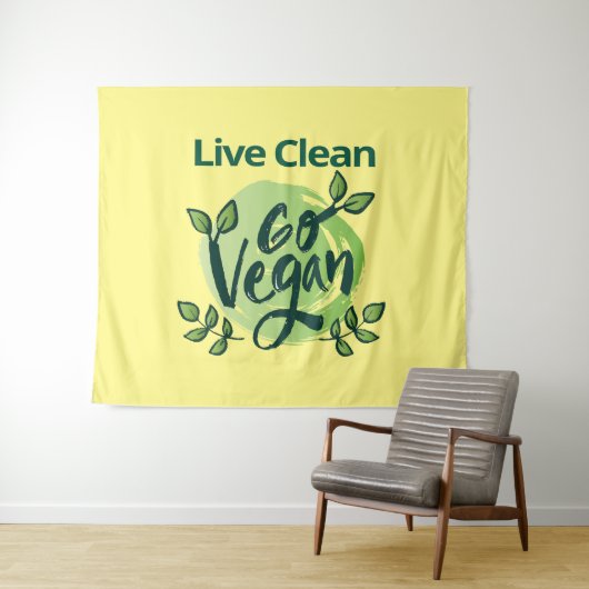 Die Zukunft ist Veganes Design Wandteppich (Beispiel (Horizontal))