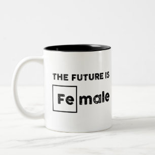 Die Zukunft ist weibliche chemisches Symbol-Tasse Zweifarbige Tasse