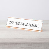 Die Zukunft ist weiblicher Schreibtischnamensplakette (Vorderseite )
