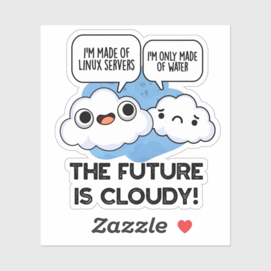 Die Zukunft ist wolkig witziger Wettercomputer Puf Aufkleber (Blatt)