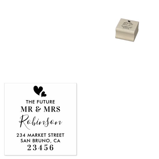Die Zukunft Mr. & Mrs. Custom Wedding Rücksendeadr Gummistempel (Stempel)