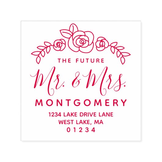 Die Zukunft Mr. & Mrs Laurel Wreath Rücksendeadres Permastempel (Design)
