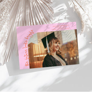 Die Zukunft sieht hell Orange Rosa Gebogene Foto Ankündigung