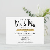 Die zukünftige Gruppe Mr. und Mrs. Custom Engageme Einladung (Stehend Vorderseite)