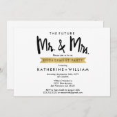 Die zukünftige Gruppe Mr. und Mrs. Custom Engageme Einladung (Vorne/Hinten)