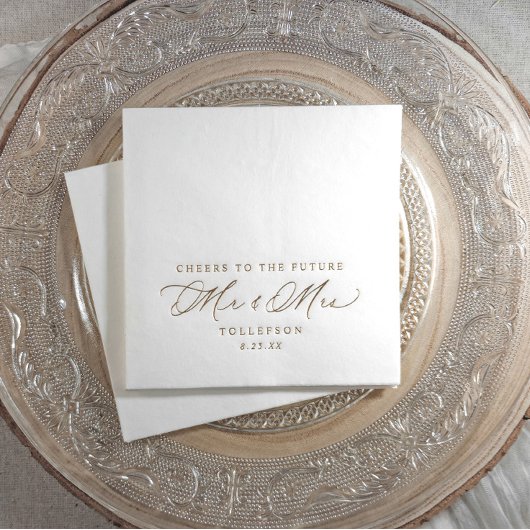 Die zukünftige Mr. & Mrs. Custom Engagement Party Servietten Mit Folie
