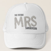 Die zukünftige Mrs Bride Faux-Perlen-Patch  Truckerkappe (Vorderseite)