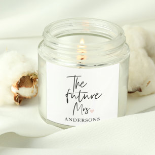 Die zukünftige Mrs. und Ihr Name   Modernes Schönh Quadratischer Aufkleber