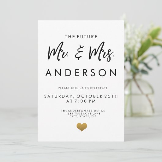 Die zukünftige Partei Mr. und Mrs. Engagement Einladung (Stehend Vorderseite)