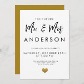 Die zukünftige Partei Mr. und Mrs. Engagement Einladung (Vorne/Hinten)