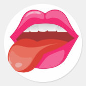 Die Zunge heraushalten Runder Aufkleber (Vorderseite)