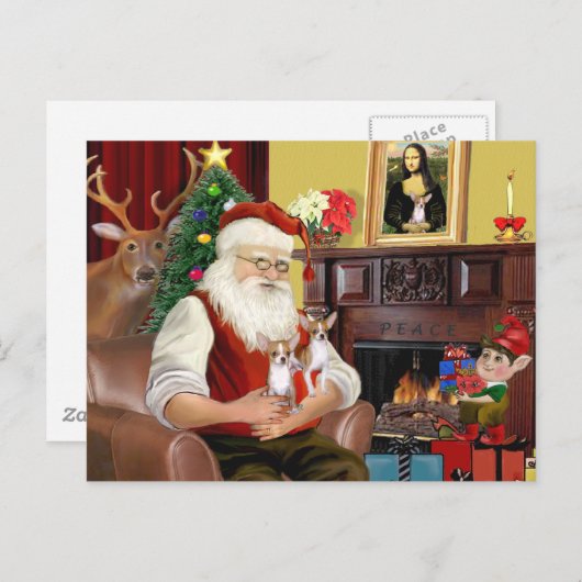 Die zwei Chihuahuas Feiertagspostkarte (Vorne/Hinten)