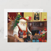 Die zwei Dobermans des Weihnachtsmanns Feiertagspostkarte (Vorne/Hinten)