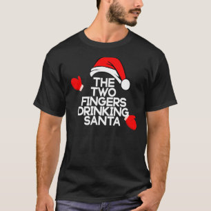 Die zwei Fingers trinken Santa Funny Bourbon Chris T-Shirt