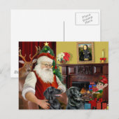 Die zwei flachen Retrievers des Weihnachtsmanns Feiertagspostkarte (Vorne/Hinten)