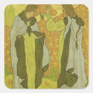 Die zwei Graces, 1895 Quadratischer Aufkleber