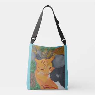 Die zwei Katzen, die an der Joshua-Baum-Tasche Tragetaschen Mit Langen Trägern