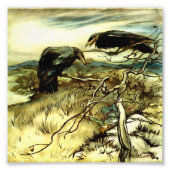 Die zwei Krähen oder die Twa-Korbweide machen eine Fotodruck (Vorne)