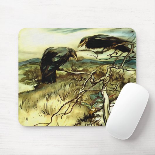 Die zwei Krähen oder die Twa-Korbweide machen eine Mousepad (Mit Mouse)
