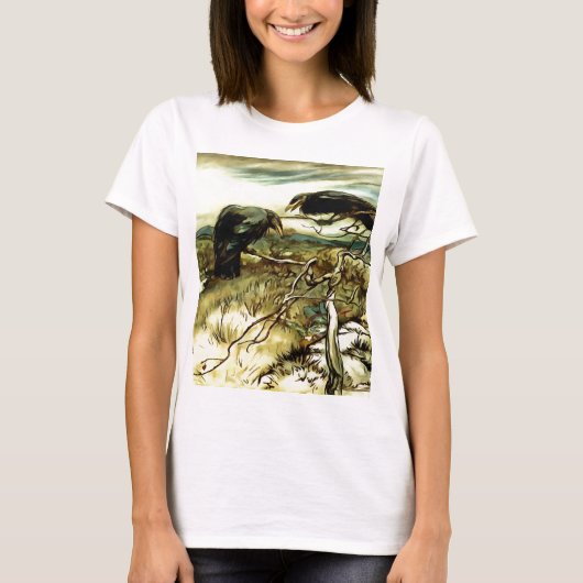Die zwei Krähen oder die Twa-Korbweide machen eine T-Shirt (Vorderseite)