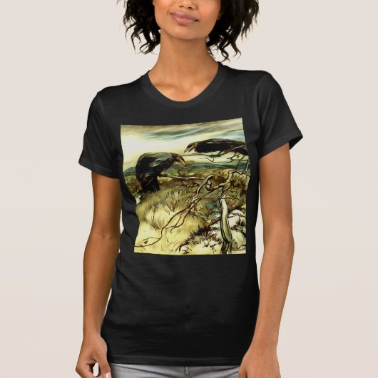 Die zwei Krähen oder die Twa-Korbweide machen eine T-Shirt (Vorderseite)