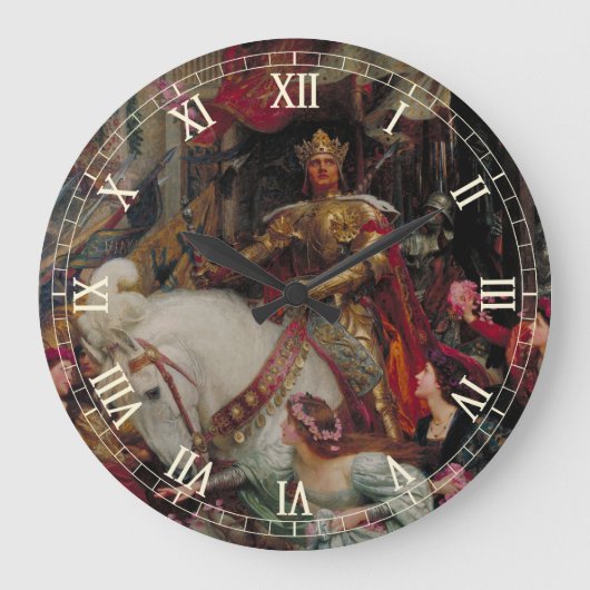 Die zwei Kronen von Sir Frank Bernard Dicksee Große Wanduhr (Vorderseite)