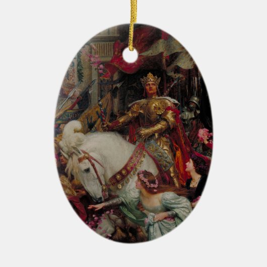 Die zwei Kronen von Sir Frank Bernard Dicksee Keramik Ornament (Vorne)