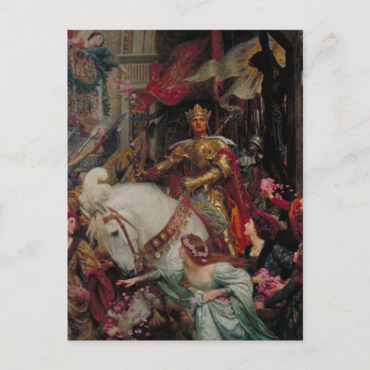 Die zwei Kronen von Sir Frank Bernard Dicksee Postkarte (Vorderseite)