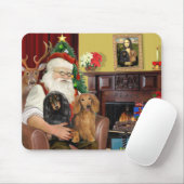 Die zwei langhaarigen Dackeln des Weihnachtsmanns Mousepad (Mit Mouse)